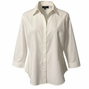 Jones New York Non-Iron White Button-Front Shirt 3X Classic Cotton Style